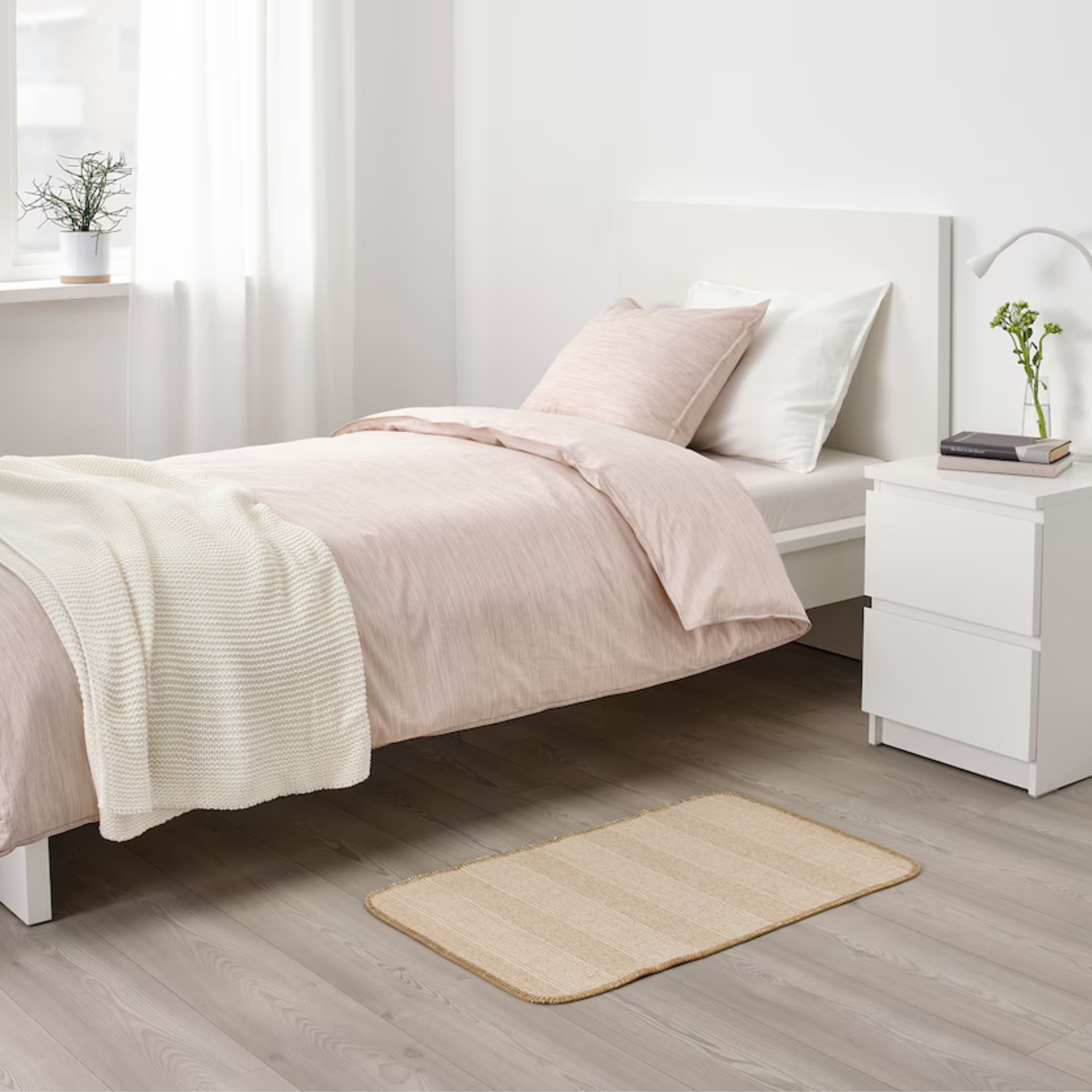 Foto 4 pulgar | Tapete De Algodón Y Yute Beige-blanco 50x80 Cm - Duradero Cálido Y Elegante 3pzs
