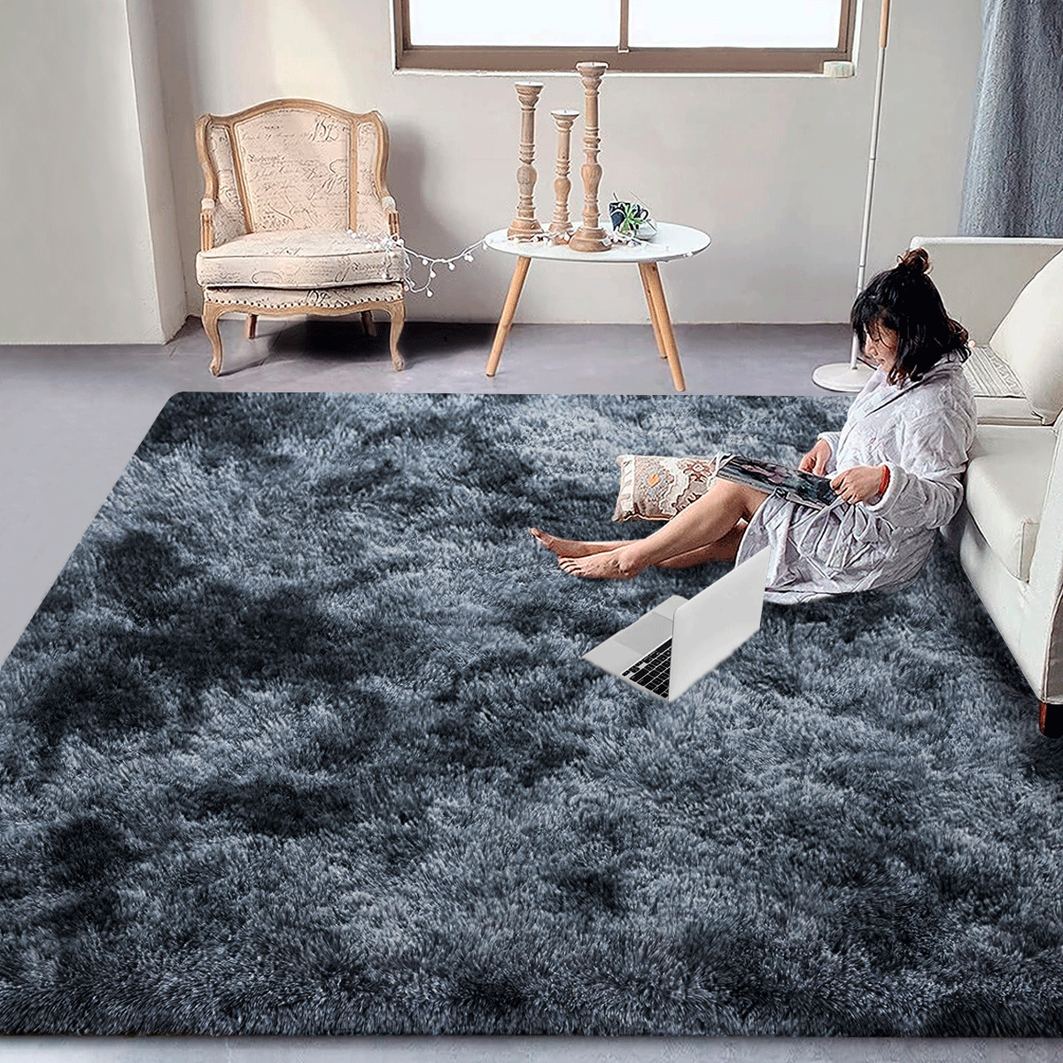 Foto 1 | Alfombra Tapete  Linium Color Gris Oxford Suave Premium