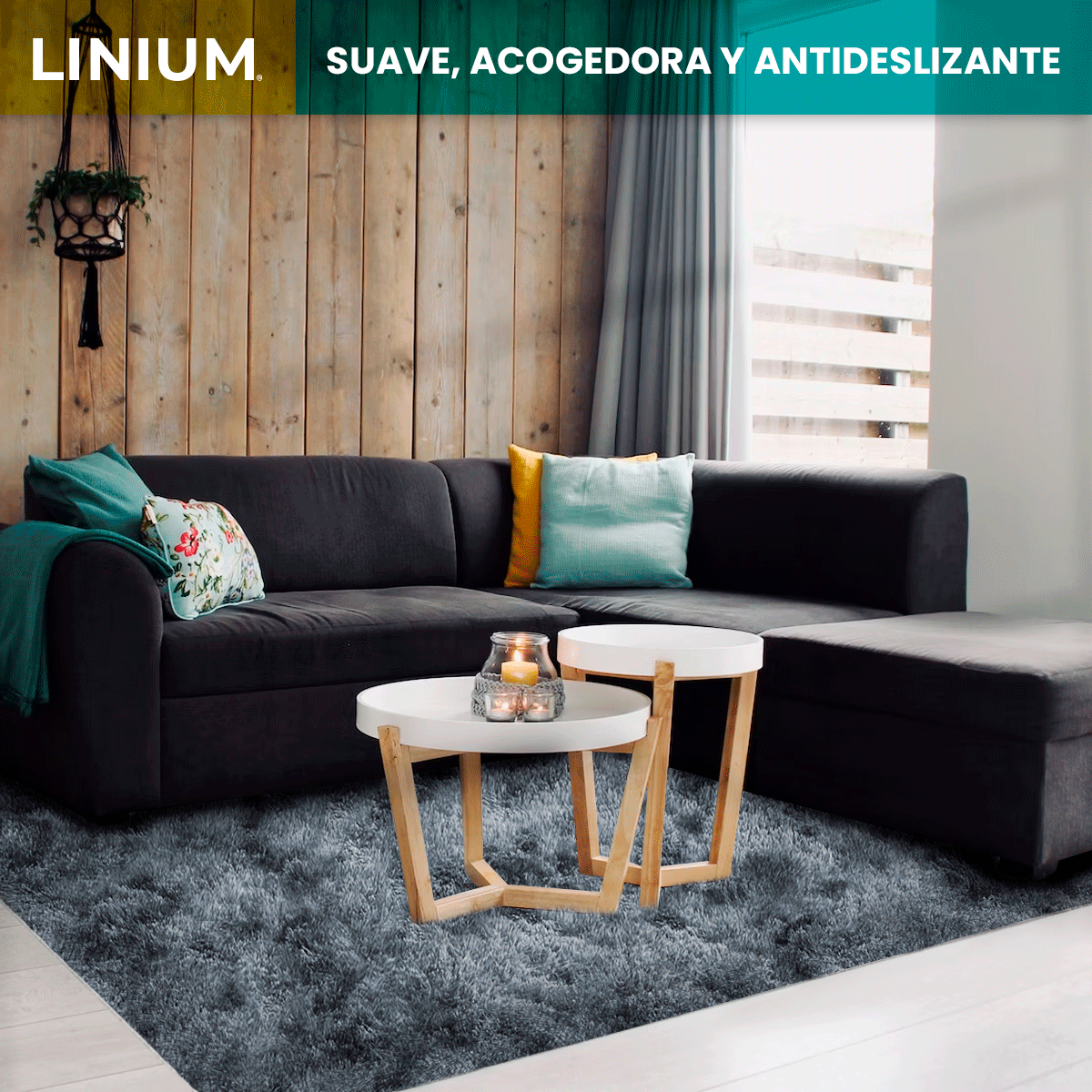 Foto 6 pulgar | Alfombra Tapete  Linium Color Gris Oxford Suave Premium