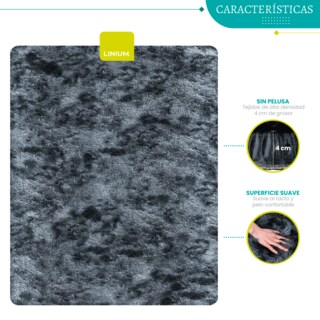Foto 6 | Alfombra Tapete Linium Color Gris Oxford Suave Premium