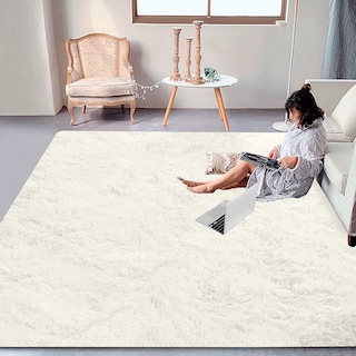 Foto 1 | Alfombra Tapete Linium Color Blanco Suave Premium