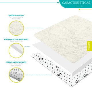 Foto 4 | Alfombra Tapete Linium Color Blanco Suave Premium