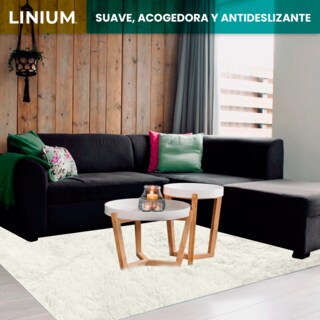 Foto 5 | Alfombra Tapete Linium Color Blanco Suave Premium