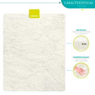 Foto 6 | Alfombra Tapete Linium Color Blanco Suave Premium