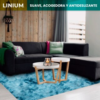 Foto 5 | Alfombra Tapete Linium Color Azul Suave Premium