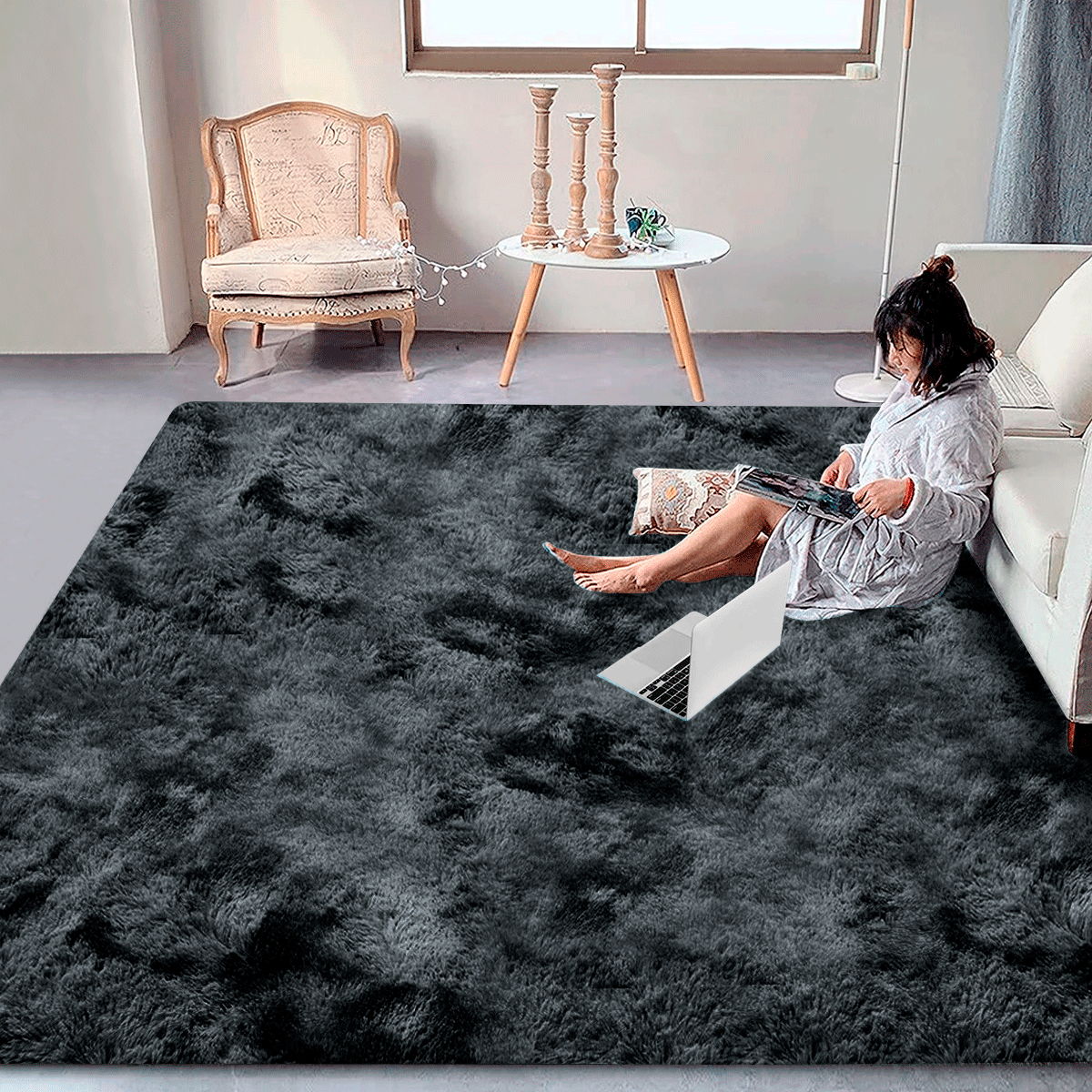 Foto 2 pulgar | Alfombra Tapete  Linium Color Negro Suave Premium