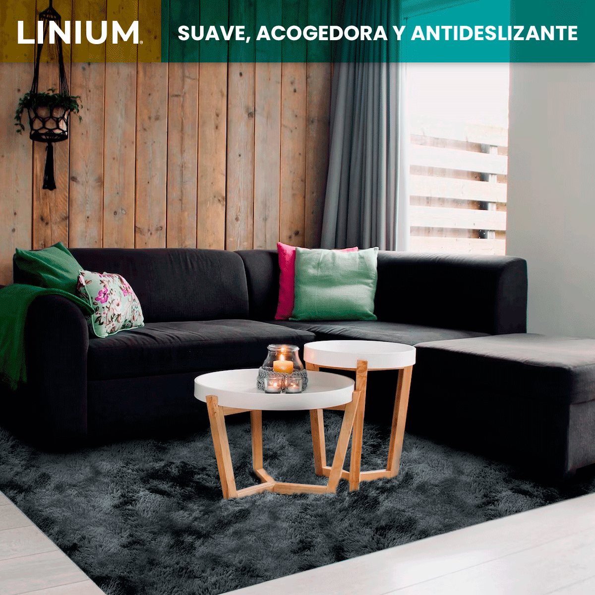 Foto 6 pulgar | Alfombra Tapete  Linium Color Negro Suave Premium