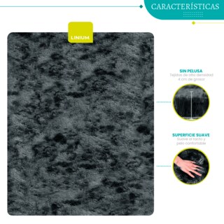 Foto 6 | Alfombra Tapete Linium Color Negro Suave Premium