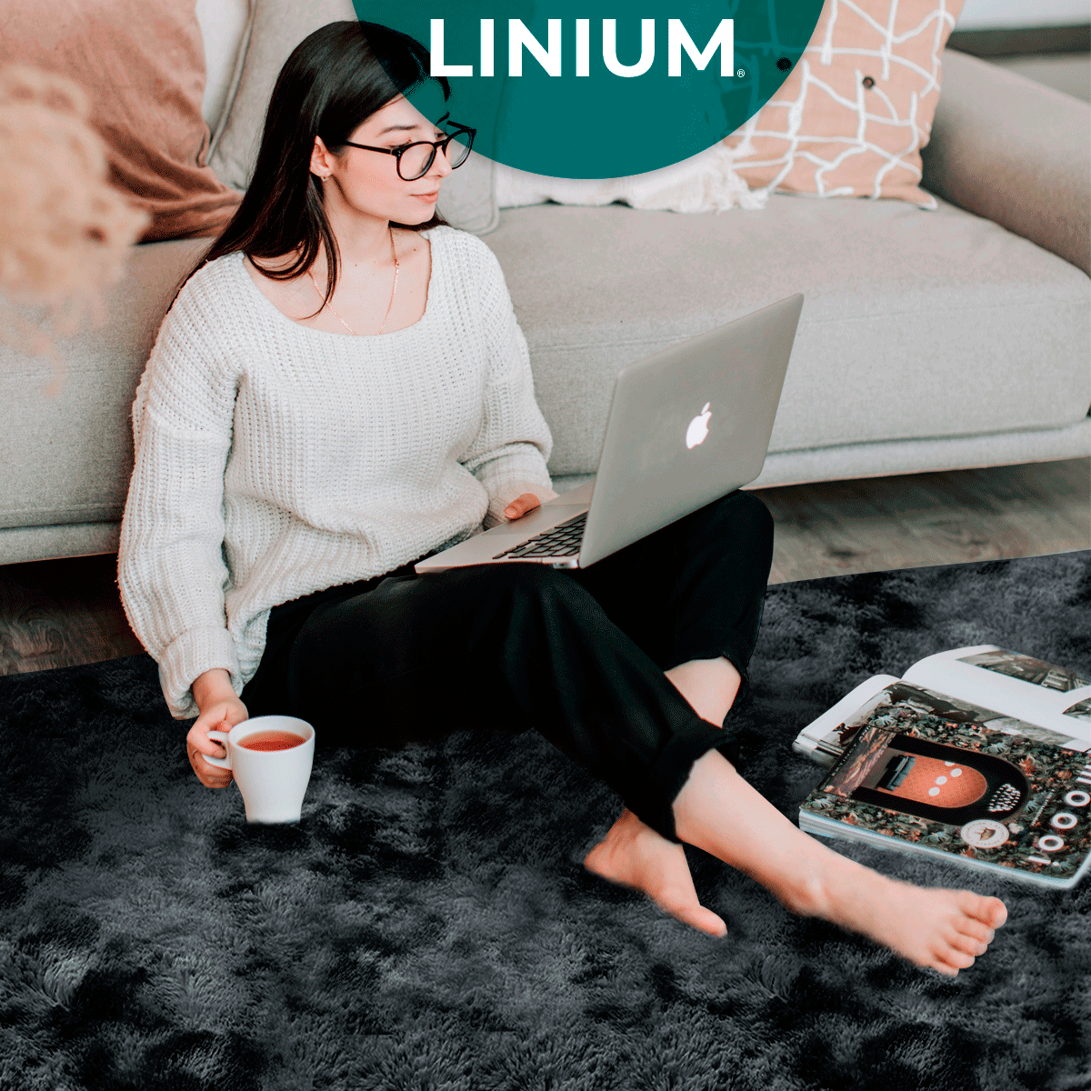 Foto 7 | Alfombra Tapete  Linium Color Negro Suave Premium