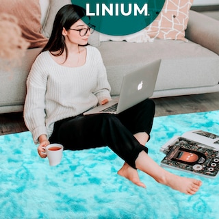 Foto 7 | Alfombra Tapete Linium Color Azul Claro Suave Premium