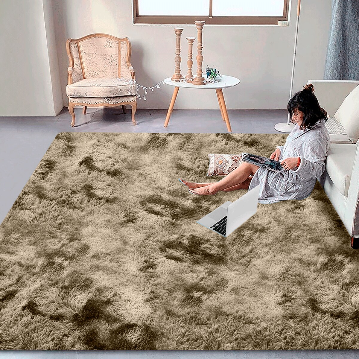 Alfombra Tapete  Linium Color Cafe Suave Premium $748