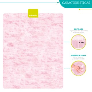 Foto 6 | Alfombra Tapete Linium Color Rosa Claro Suave Premium