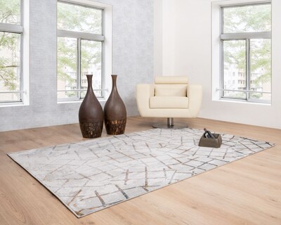 Foto 5 | Tapete Alfombra Adara Oro Gris Azul 200x290