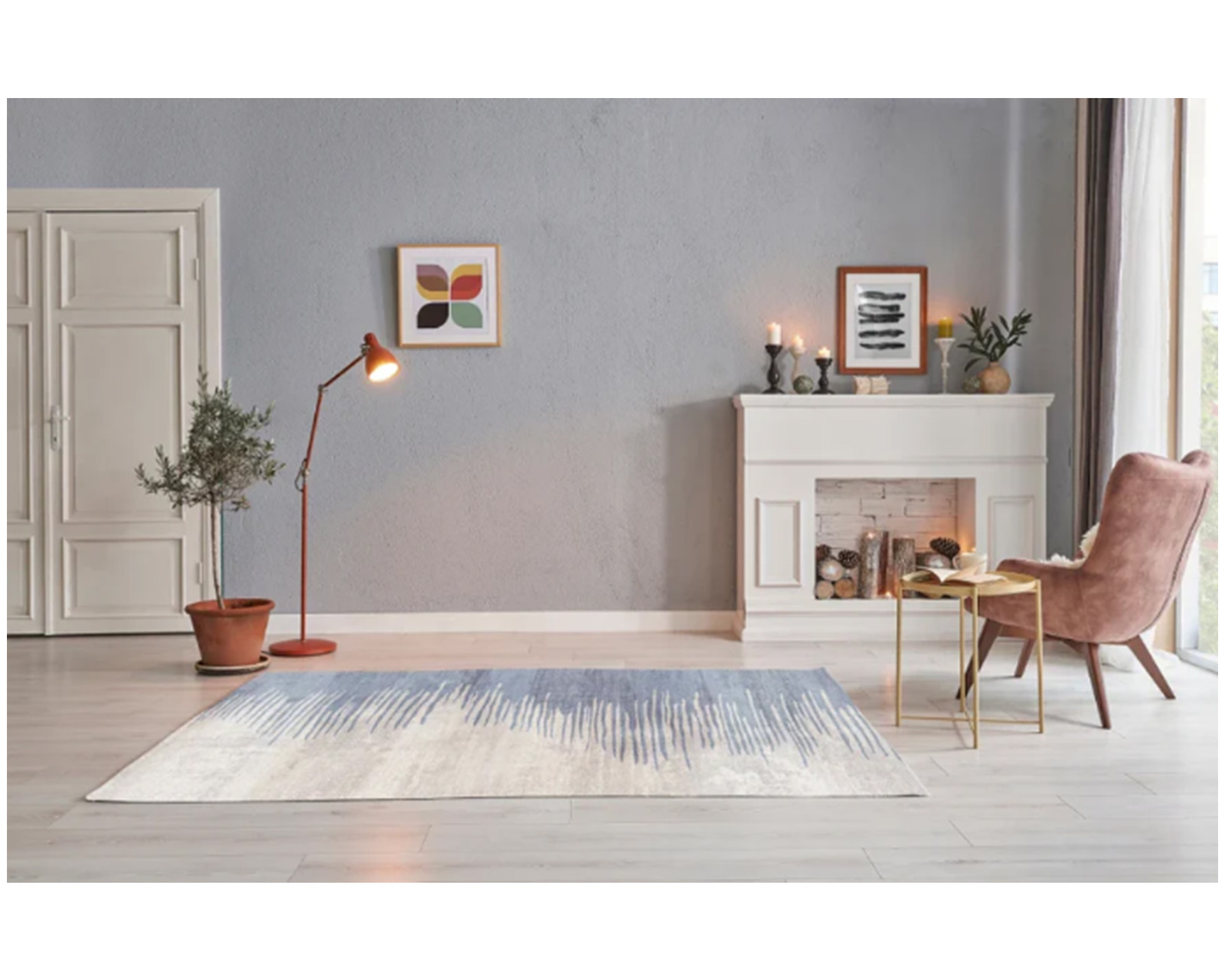 Foto 5 pulgar | Tapete Decorativo Saffron Looms Fergus Pewter 1.6 x 2.3 m
