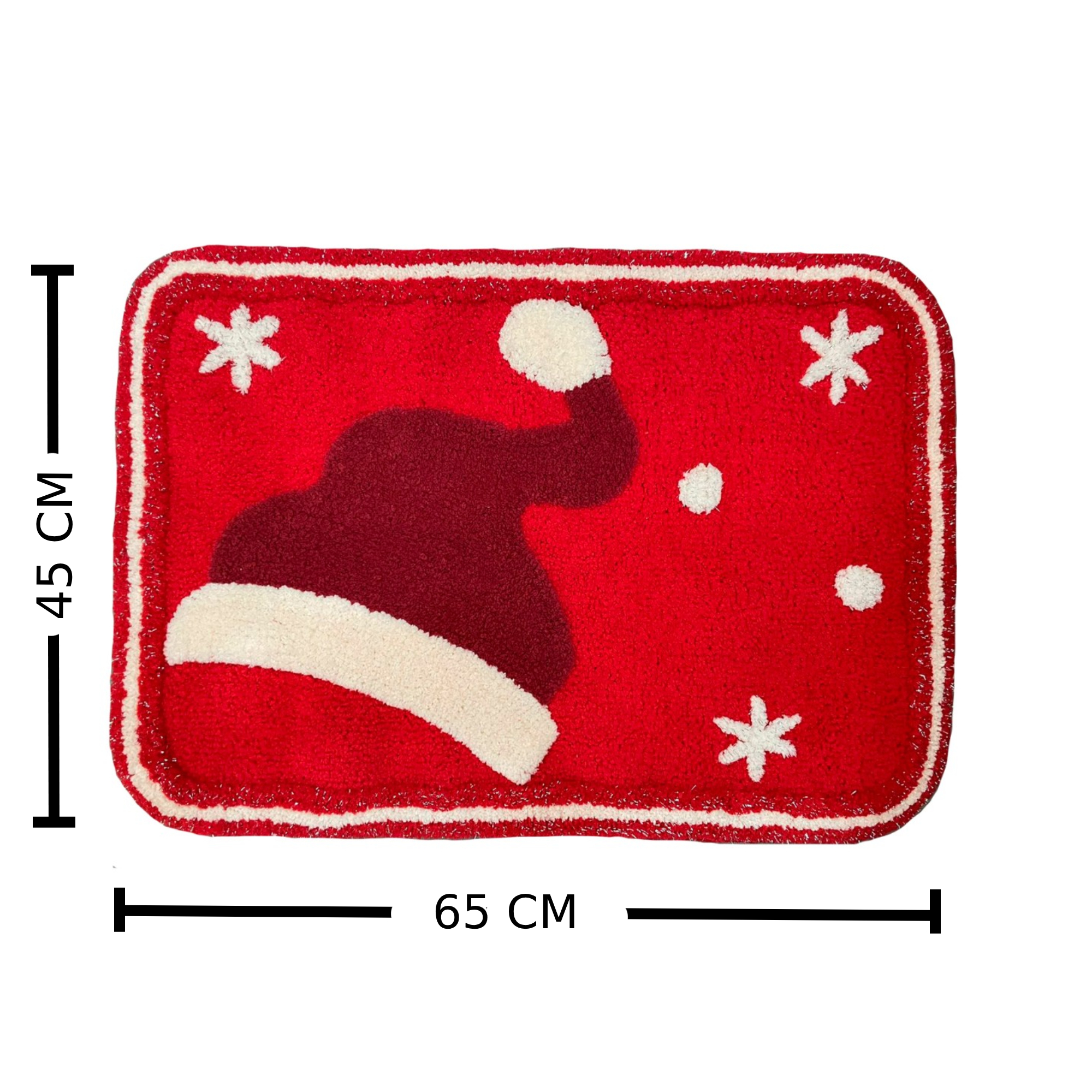 Foto 4 pulgar | Tapete Decorativo Navideño Diseño Gorro 45cmx65cm