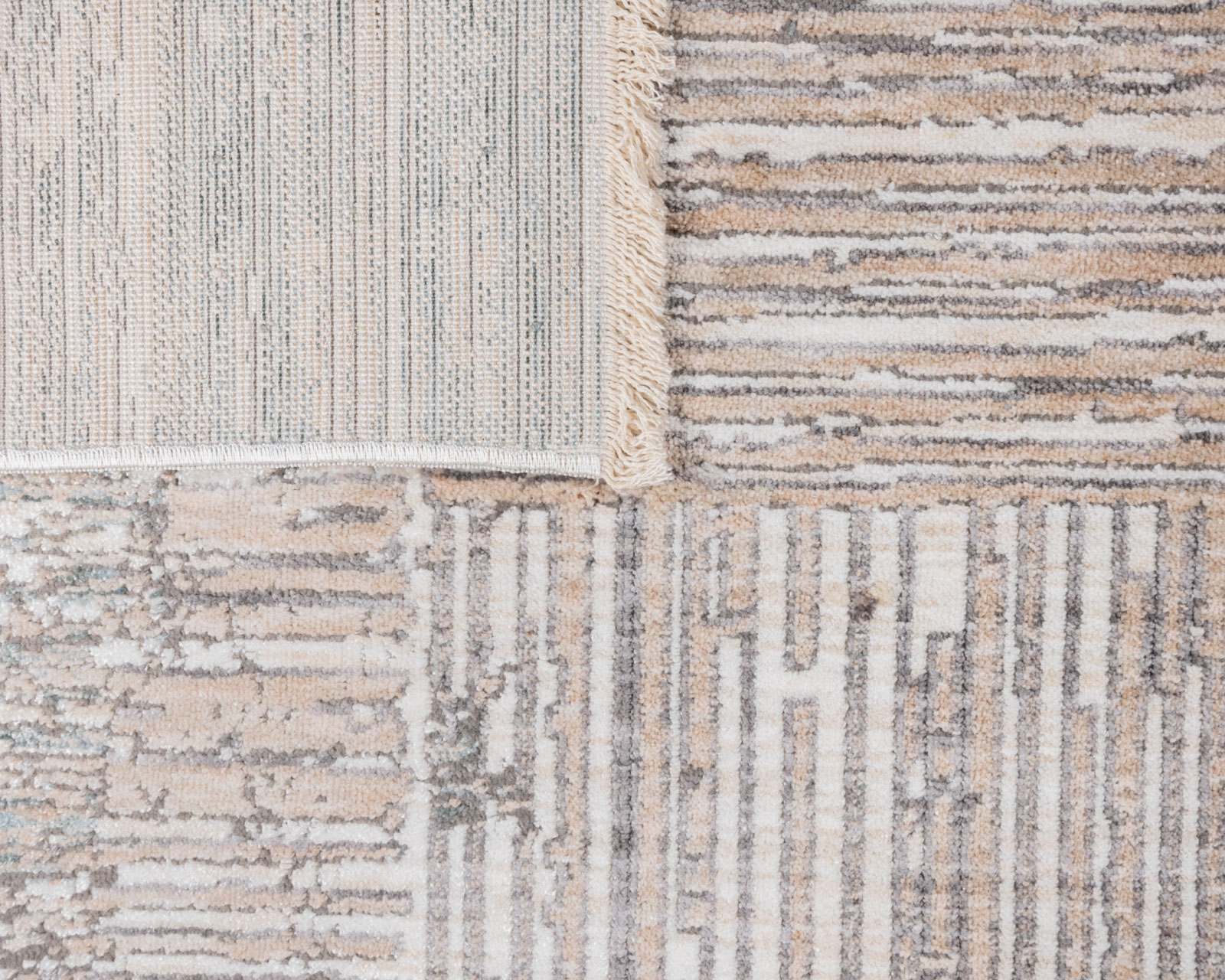 Foto 6 pulgar | Tapete Alfombra Calix T2305 Crema Gris 240x330 Cm