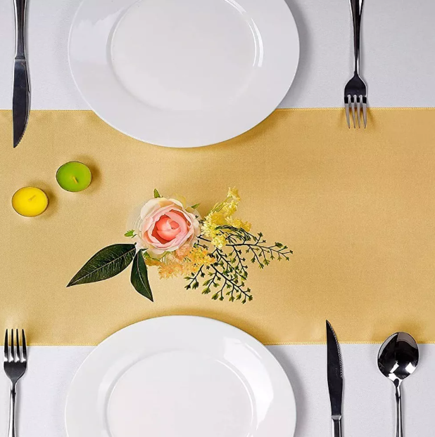 Foto 4 pulgar | Camino De Mesa De Satén Decoración Para Cenas Y Fiestas