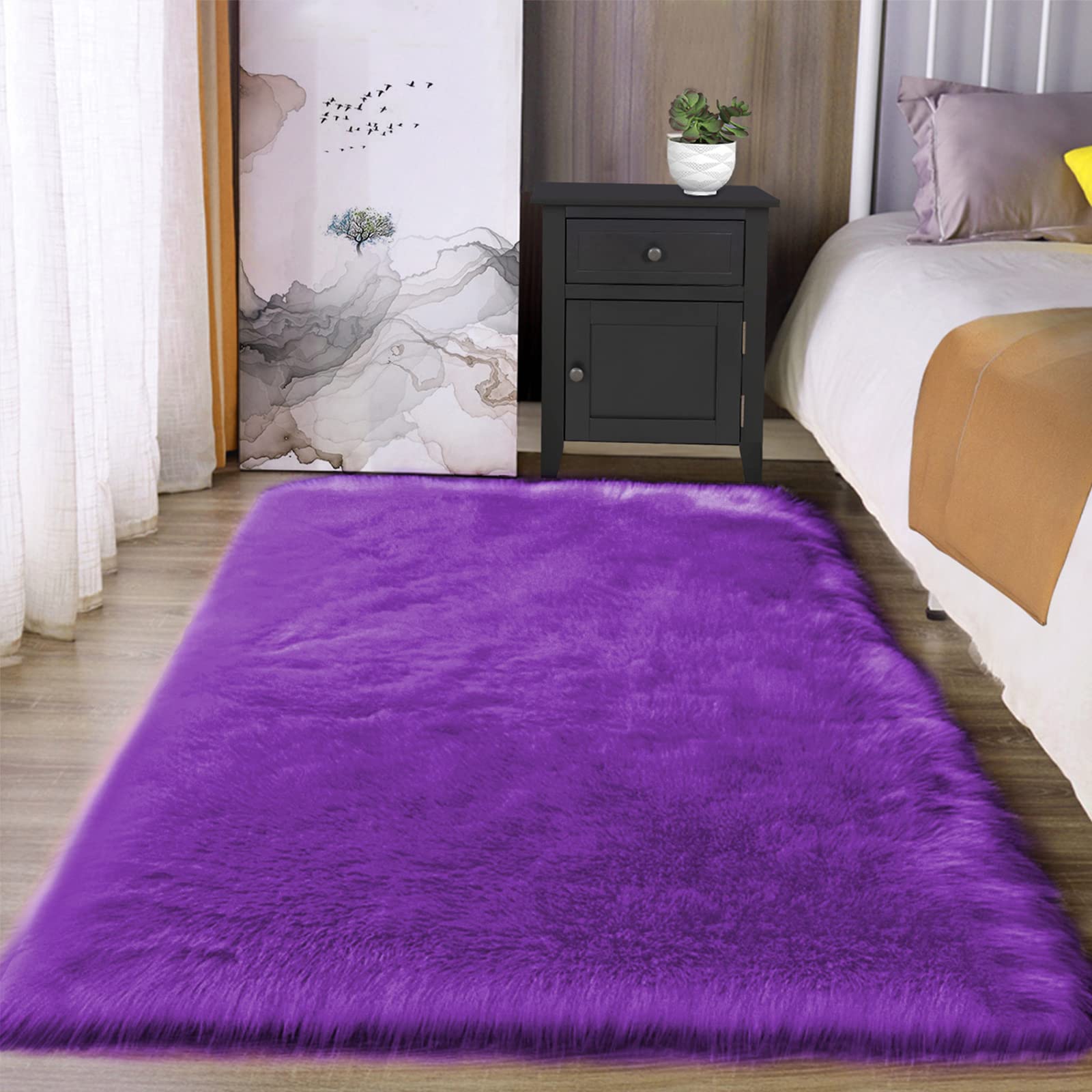 Foto 2 pulgar | Alfombra Latepis Fluffy Shag Morado 90x150 Cm - Venta Internacional