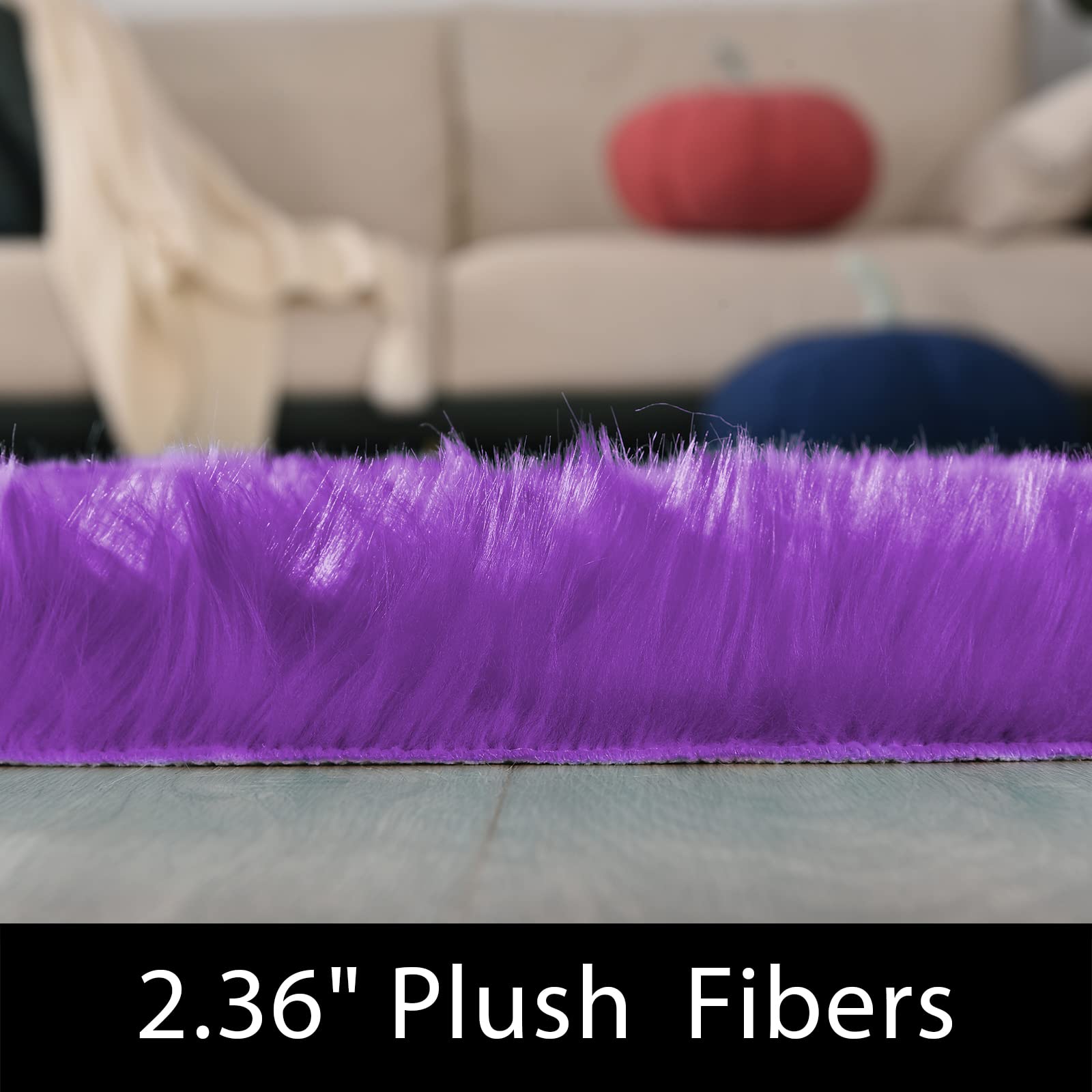 Foto 3 pulgar | Alfombra Latepis Fluffy Shag Morado 90x150 Cm - Venta Internacional