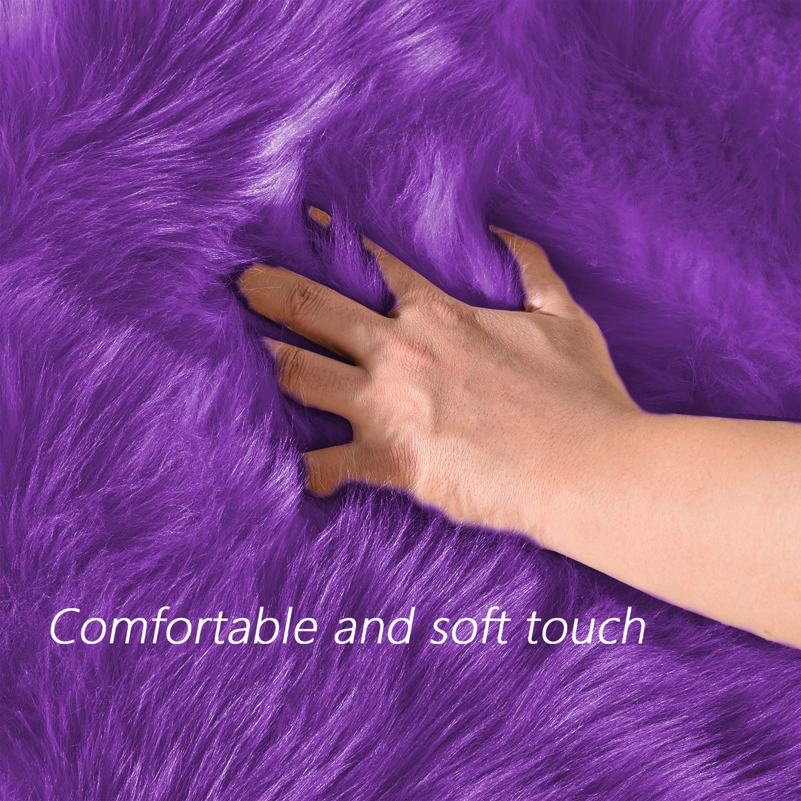 Foto 4 | Alfombra Latepis Fluffy Shag Morado 90x150 Cm - Venta Internacional