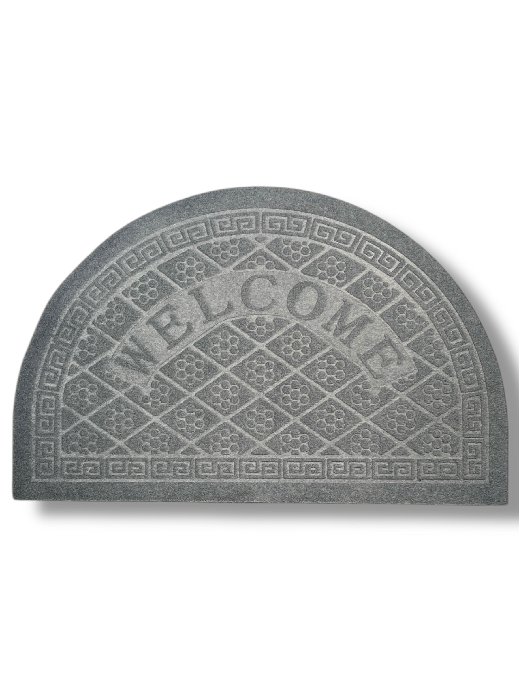 Tapete Entrada Casa Welcome Media Luna Antiderrapante