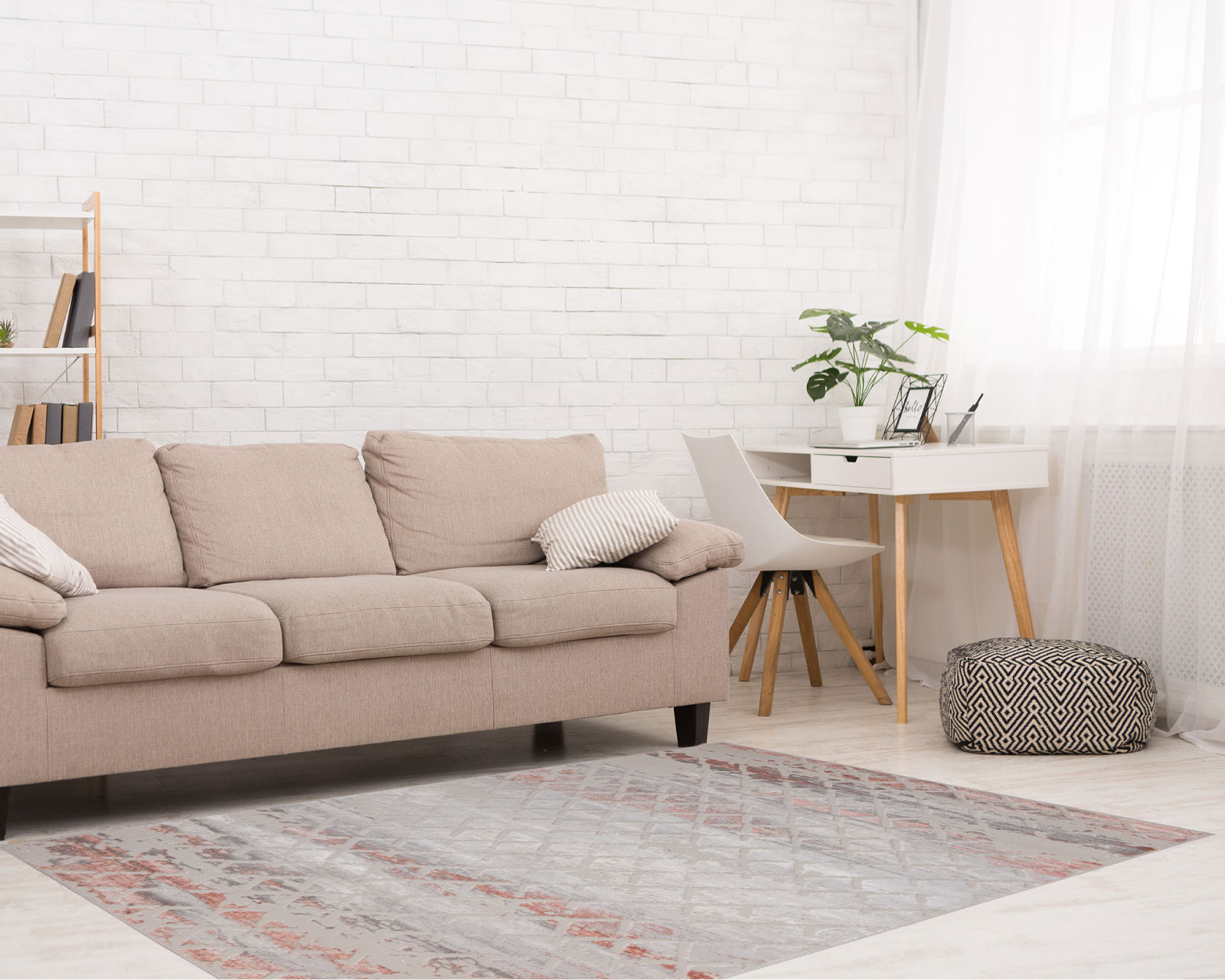 Foto 6 | Tapete Betsy U5021 Crema Gris Rosa 240*330