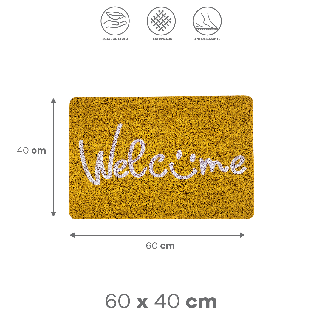 Foto 3 pulgar | Tapete Café Claro  ''welcome'' 40x60cm