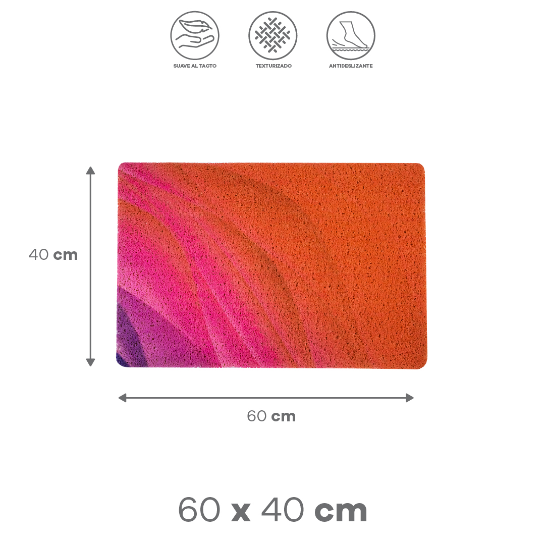 Foto 2 | Tapete Difuminado Rosa/naranja  40x60cm