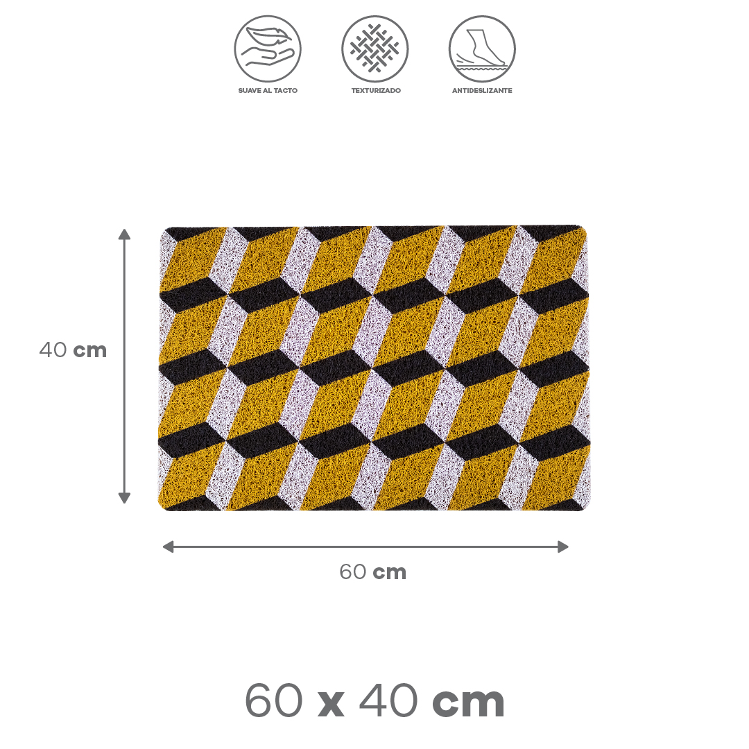 Foto 2 | Tapete Minimalista Geometrico Amarillo
