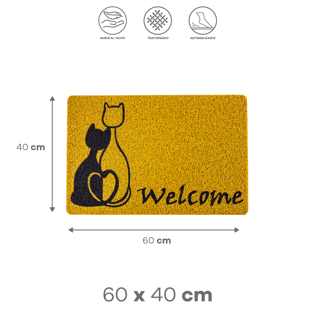 Foto 2 | Tapete Café Claro C/ Gatos ''welcome'' 40x