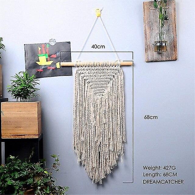 Foto 3 pulgar | Tapiz De Macramé Para Colgar En La Pared, Decoración Del Hogar, 40 X 68 Cm, Color Beige Huogu - Venta Internacional.
