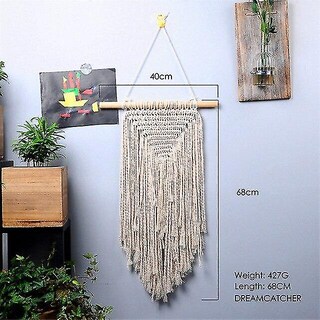 Foto 2 | Tapiz De Macramé Para Colgar En La Pared, Decoración Del Hogar, 40 X 68 Cm, Color Beige Huogu - Venta Internacional.