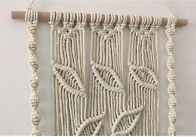 Foto 3 | Tapiz De Macramé Para Colgar En La Pared, Decoración Del Hogar, Color Beige - Venta Internacional.