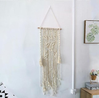 Foto 4 | Tapiz De Macramé Para Colgar En La Pared, Decoración Del Hogar, Color Beige - Venta Internacional.