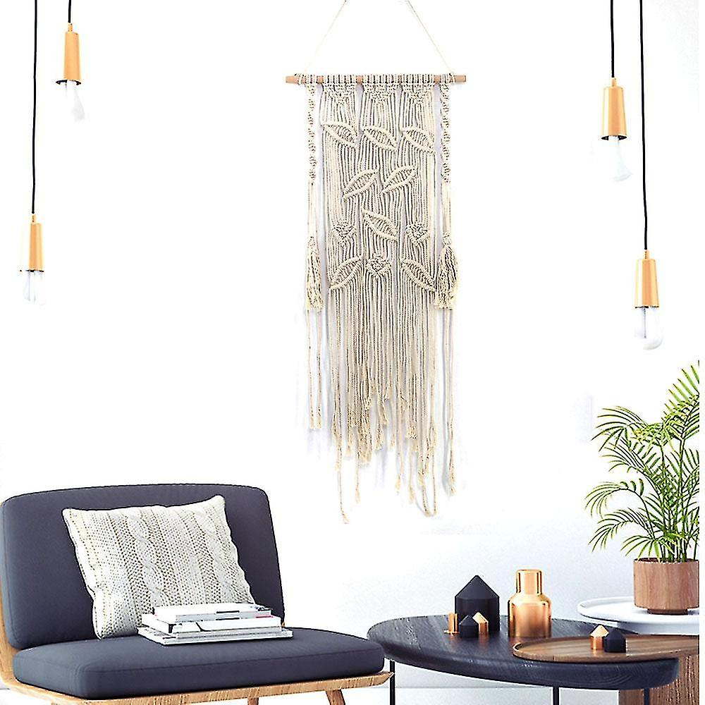 Foto 5 | Tapiz De Macramé Para Colgar En La Pared, Decoración Del Hogar, Color Beige - Venta Internacional.