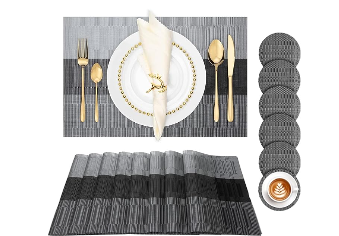 Mantel Individual Negro Xtellar 6 Piezas