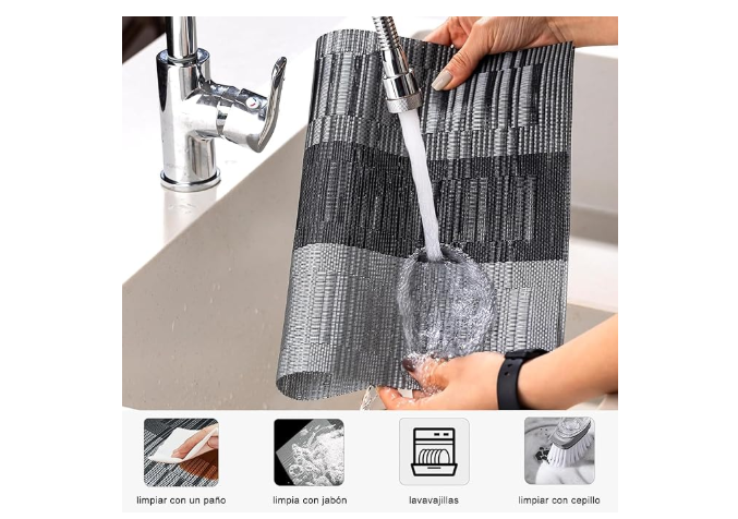 Foto 4 pulgar | Mantel Individual Negro Xtellar 6 Piezas