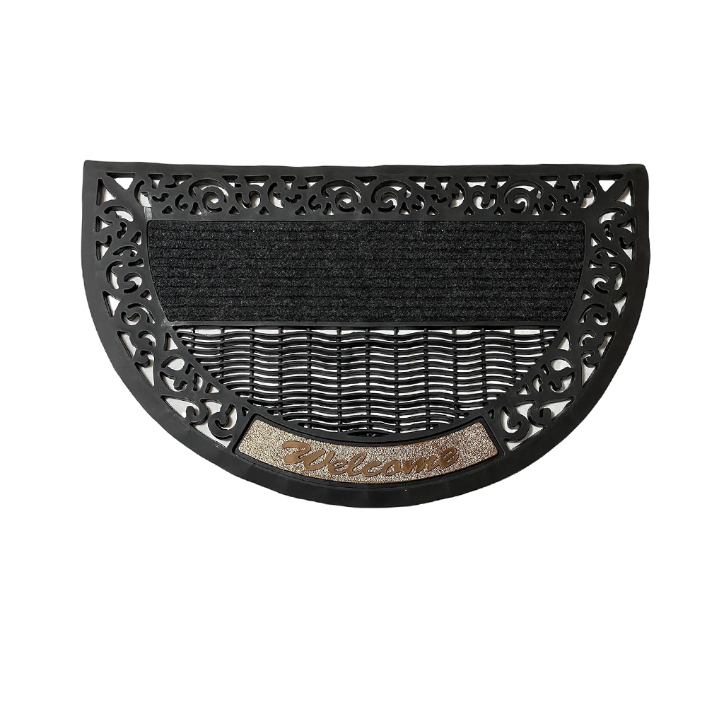 Tapete Para Exterior Media Luna Welcome Hogar Aleissi 701382 Negro