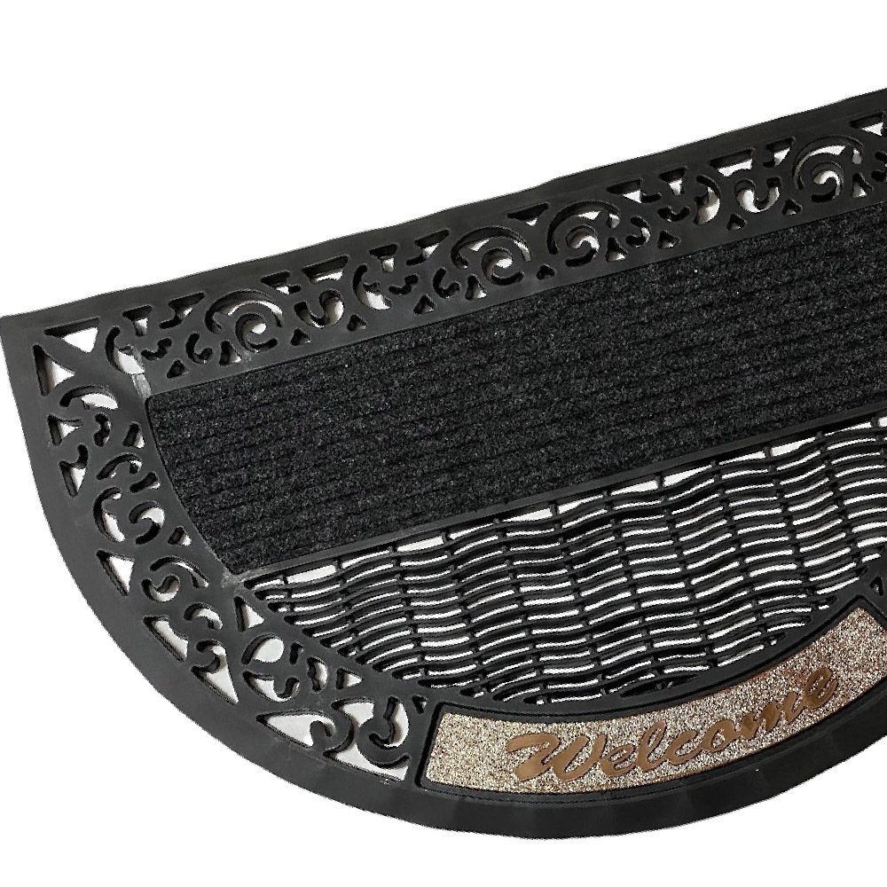 Foto 3 pulgar | Tapete Para Exterior Media Luna Welcome Hogar Aleissi 701382 Negro