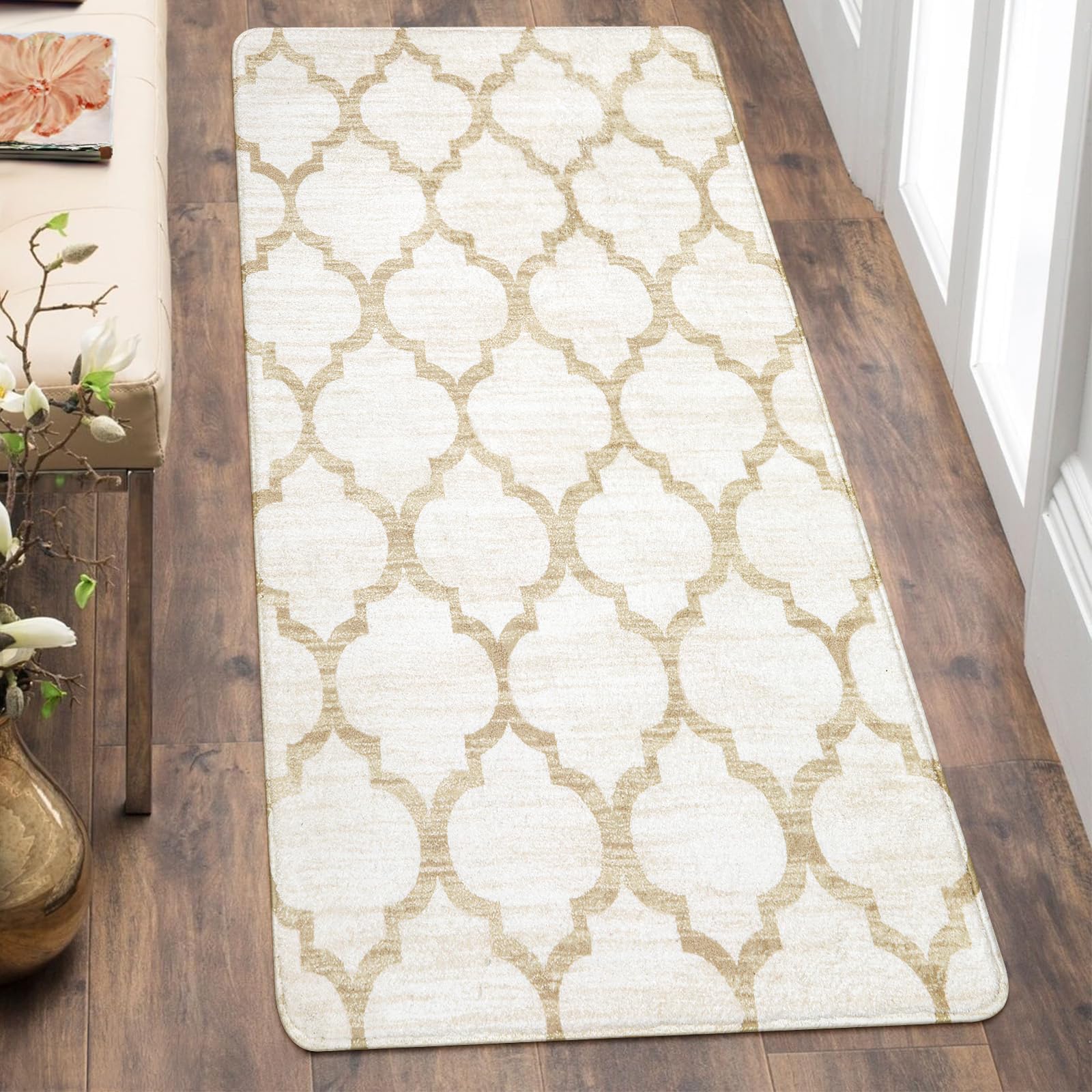 Foto 2 pulgar | Alfombra Lahome Moroccan Runner De 60 X 120 Cm, Color Beige, Lavable - Venta Internacional.