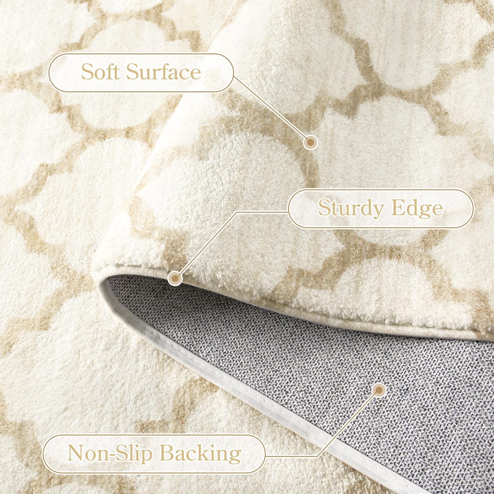 Foto 5 pulgar | Alfombra Lahome Moroccan Runner De 60 X 120 Cm, Color Beige, Lavable - Venta Internacional.