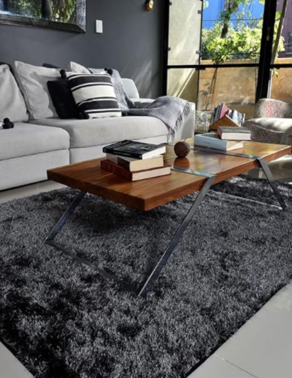 Foto 1 | Tapete Negro Decorativo Para Hogar 160 X 225 Cm
