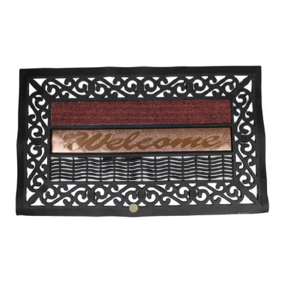 Tapete Para Exterior Rectangular Welcome Hogar Aleissi 701423 Vino