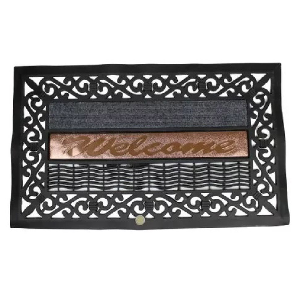 Foto 1 | Tapete Para Exterior Rectangular Welcome Hogar Aleissi 701377 Gris