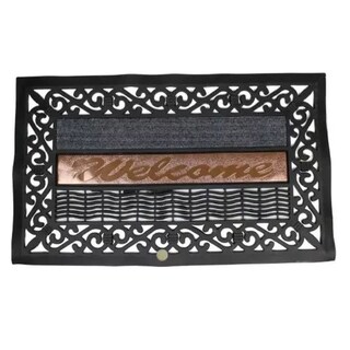 Foto 1 | Tapete Para Exterior Rectangular Welcome Hogar Aleissi 701377 Gris