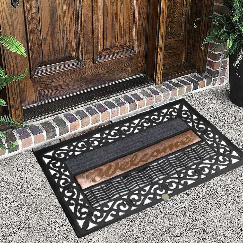 Foto 3 pulgar | Tapete Para Exterior Rectangular Welcome Hogar Aleissi 701377 Gris