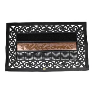 Foto 1 | Tapete Para Exterior Rectangular Welcome Hogar Aleissi 701378 Negro
