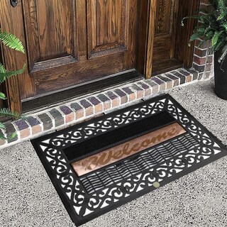 Foto 2 | Tapete Para Exterior Rectangular Welcome Hogar Aleissi 701378 Negro