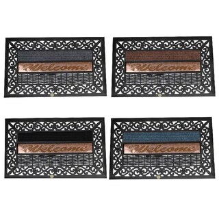 Foto 3 | Tapete Para Exterior Rectangular Welcome Hogar Aleissi 701378 Negro