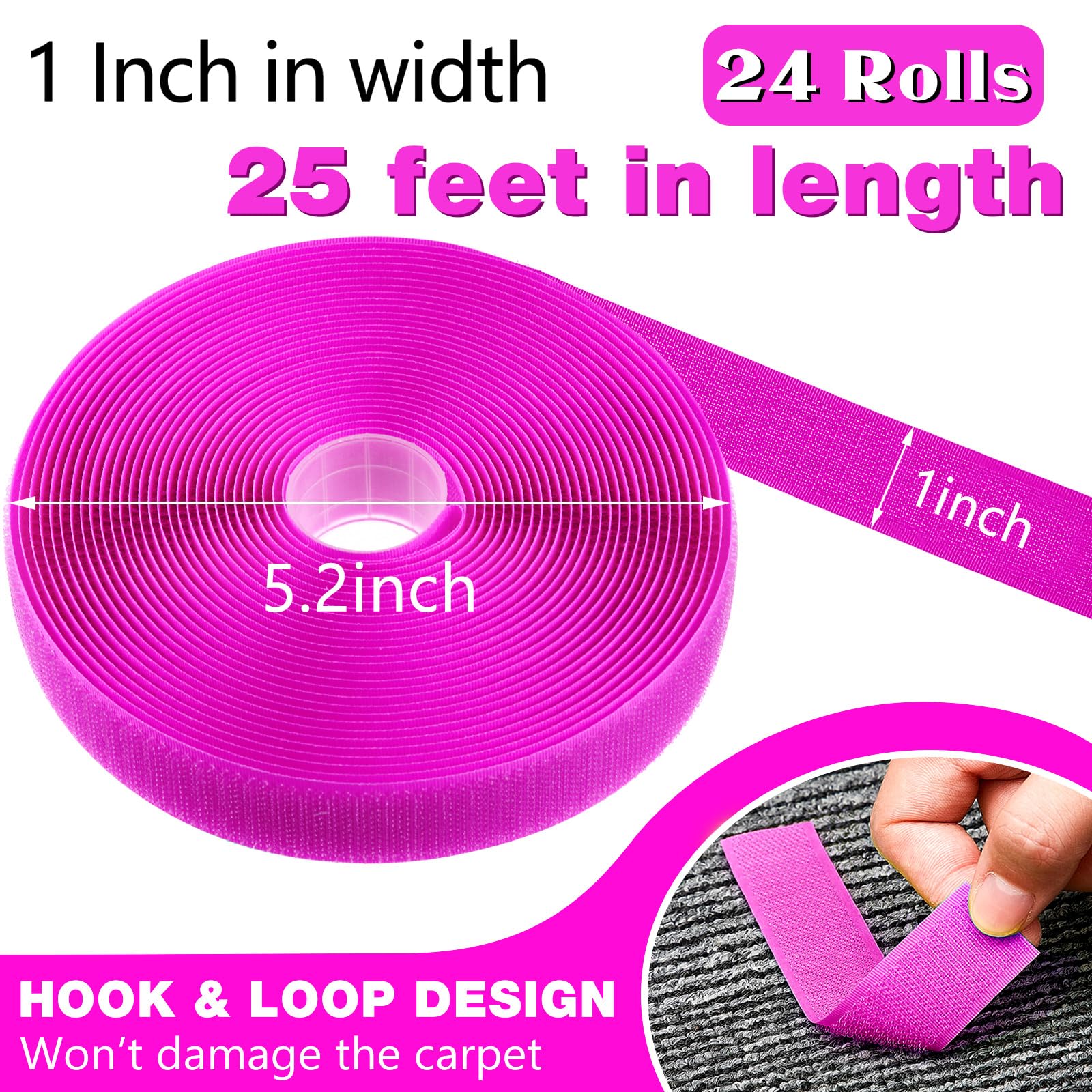Foto 3 pulgar | Alfombra Zonon Con Tiras Rotuladoras, 6 Rollos, 45 M, Color Morado - Venta Internacional.